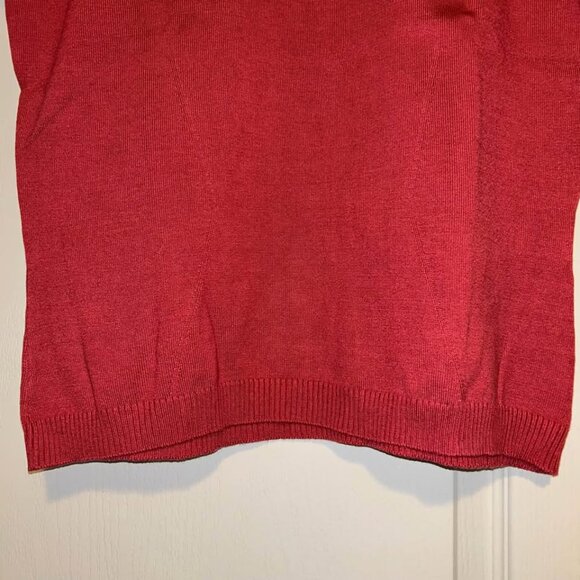 Lot of 2 Talbots dark pinkish red short sleeve sweater tops woman's size L large - Picture 5 of 11